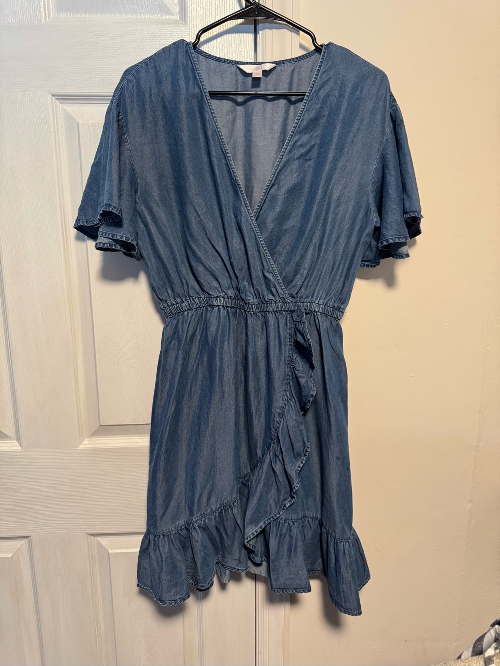 LC Denim-Look Wrap Dress